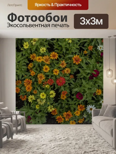 Фотообои Плоское поле цветов