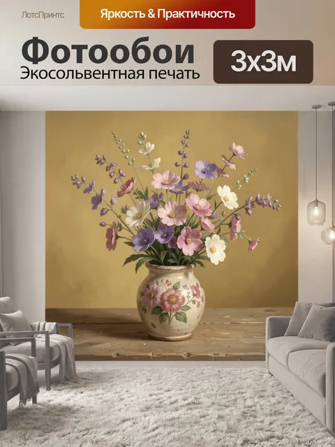 Фотообои Нежный букет полевых цветов