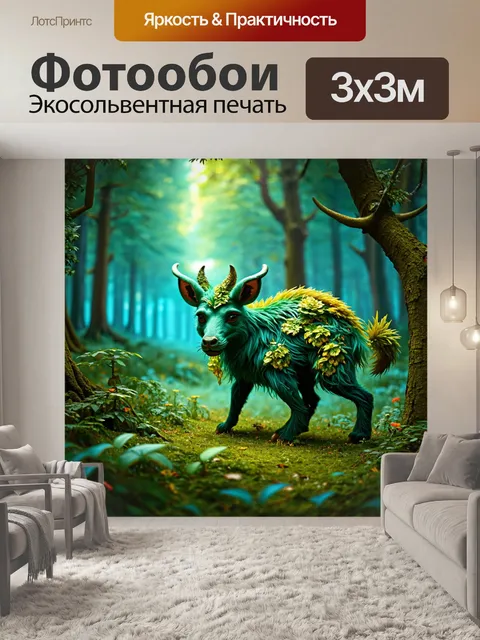 Фотообои магический лес с волшебными существами