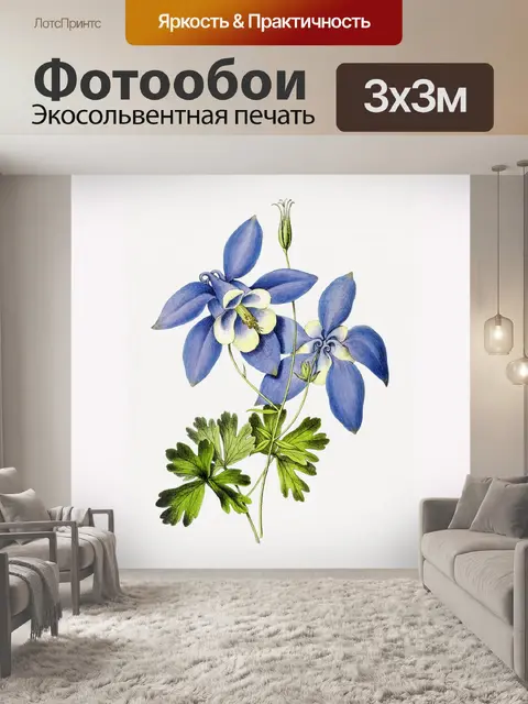 Фотообои Коломбина цветы винтажное искусство