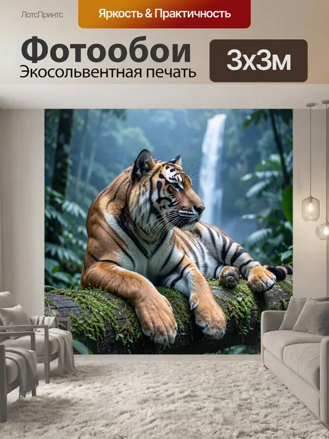 Фотообои Тигр в тропическом лесу
