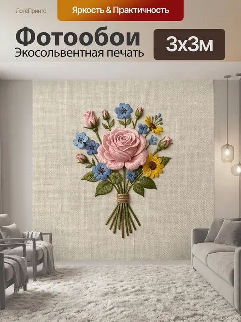 Фотообои Нежный букет с розой