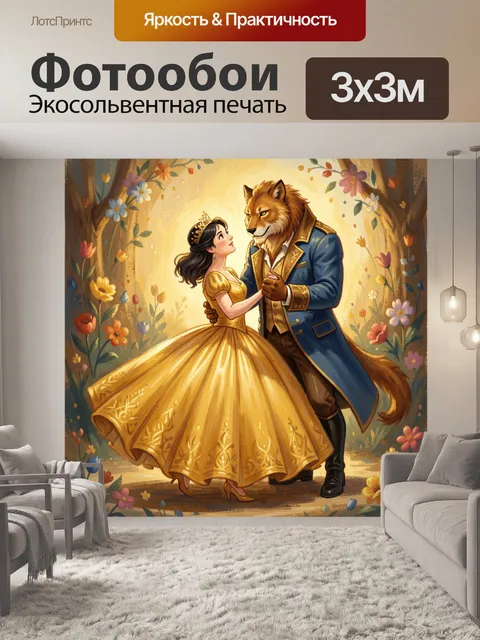 Фотообои Принцесса и зверь в танце