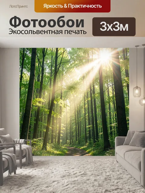 Фотообои Солнечный лесной путь