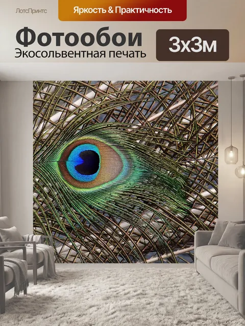 Фотообои Перья павлина