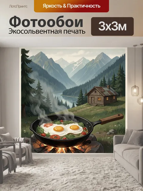Фотообои Уютный ужин у горного озера
