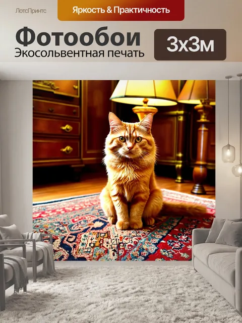 Фотообои стильное изображение рыжей кошки