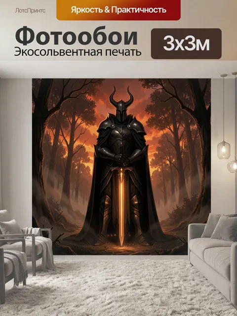 Фотообои Темный рыцарь в лесу