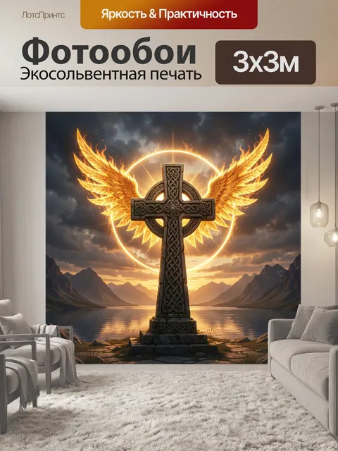 Фотообои Кельтский крест с крыльями
