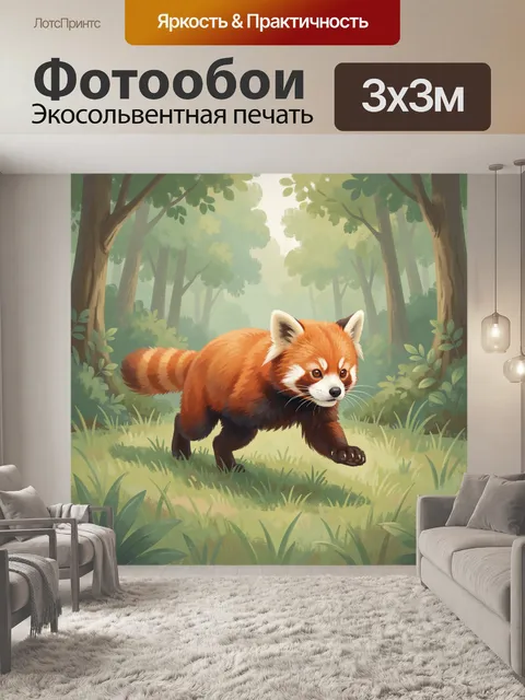 Фотообои Лисёнок в лесной чаще