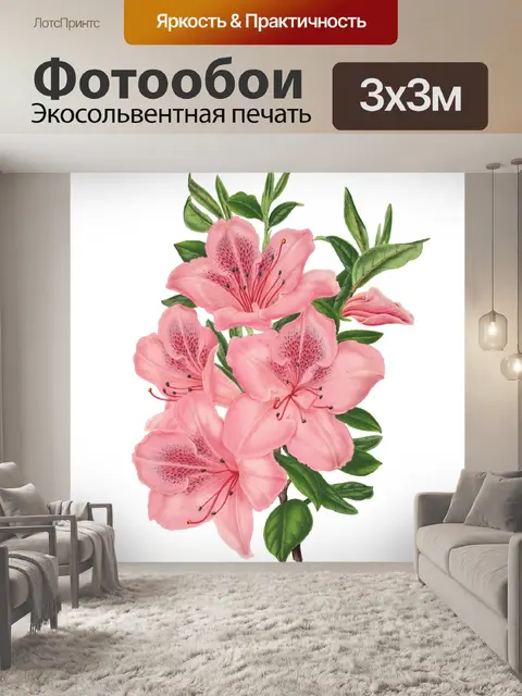 Фотообои Цветочное розовое винтажное искусство