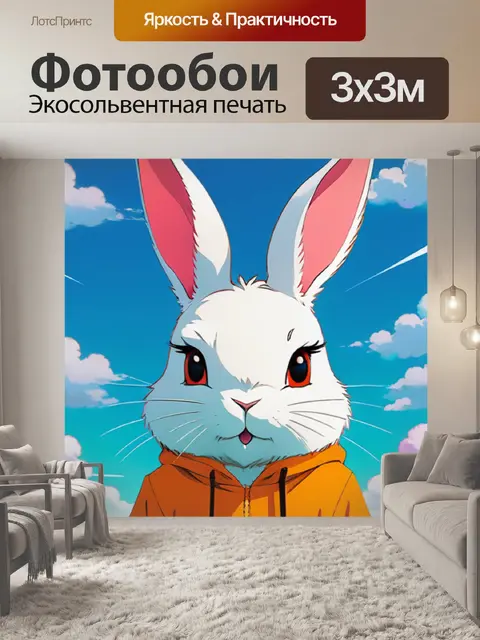 Фотообои ﻿кролик минимализм