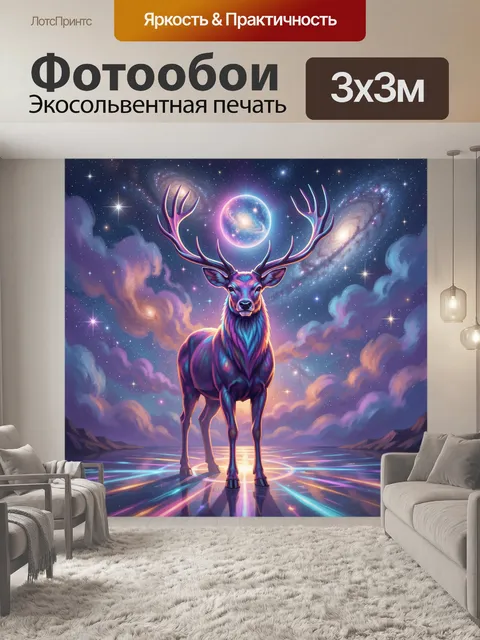 Фотообои Космический олень среди галактик