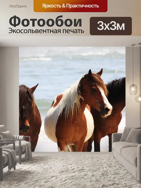 Фотообои Пляж Vogue Лошади