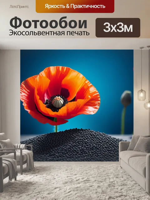 Фотообои с маком минимал