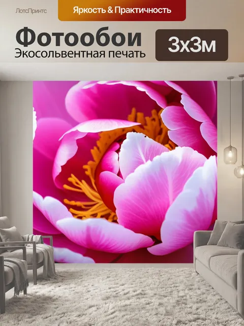 Фотообои с пионом минимал