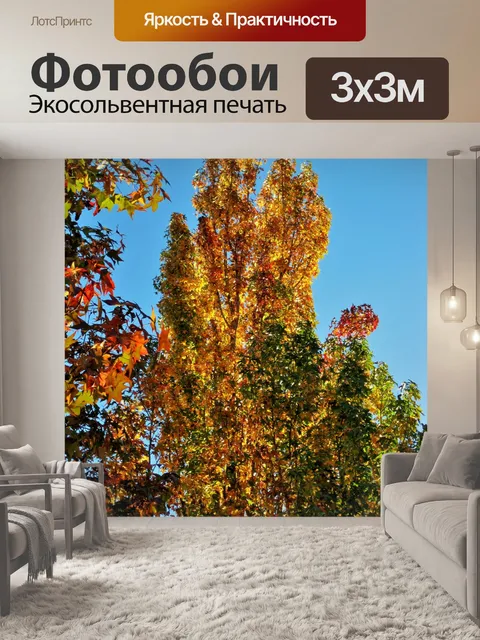 Фотообои огненные деревья на фоне неба