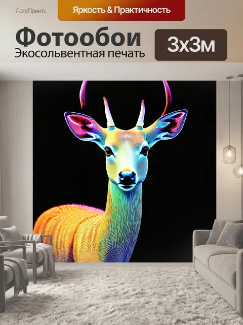 Фотообои животные в стиле оп-арт: грациозные олени