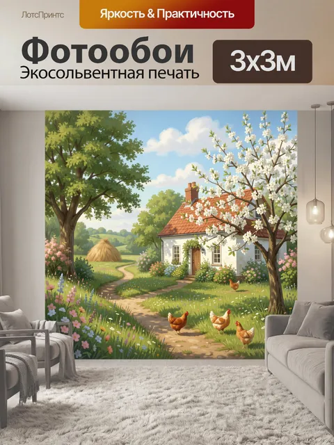 Фотообои Уютный деревенский дом весной