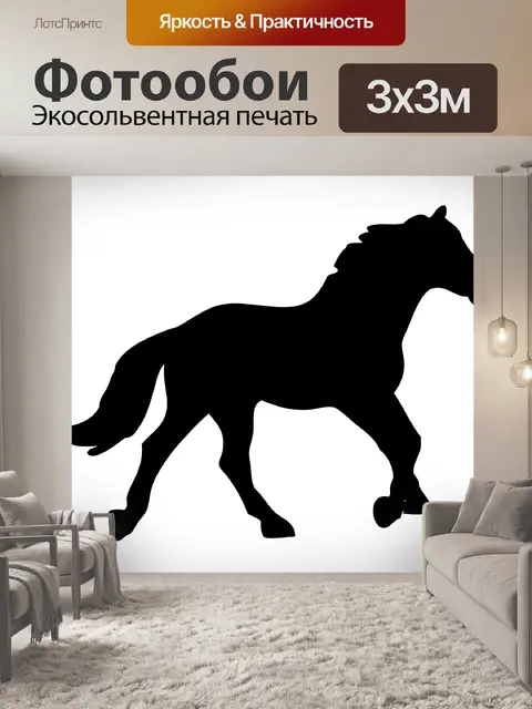 Фотообои Лошадь силуэт