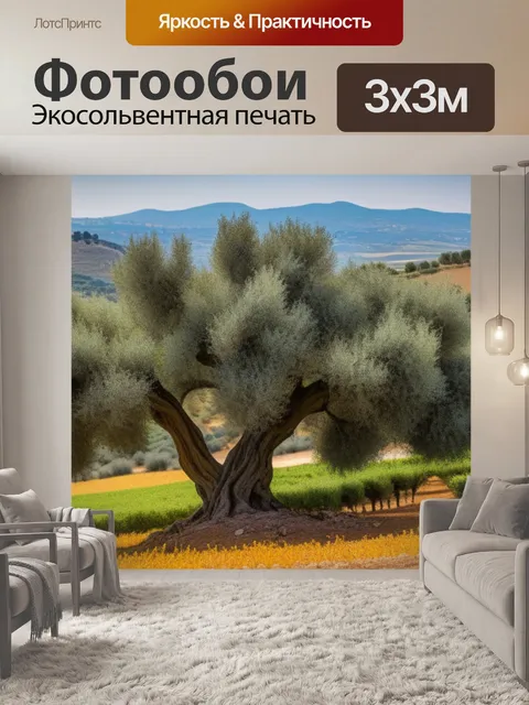 Фотообои пейзаж с оливками максимал