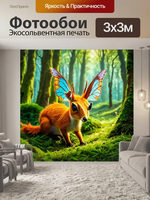 Фотообои сказочный лес с волшебными существами