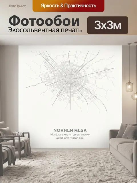 Фотообои Минималистичная карта города
