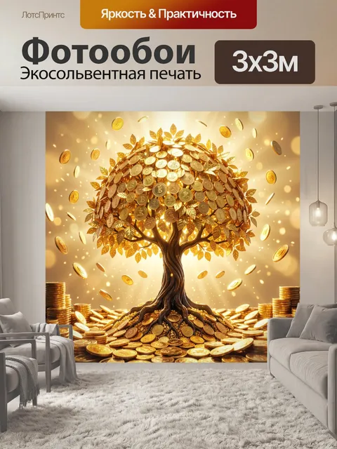 Фотообои Денежное дерево из золотых монет