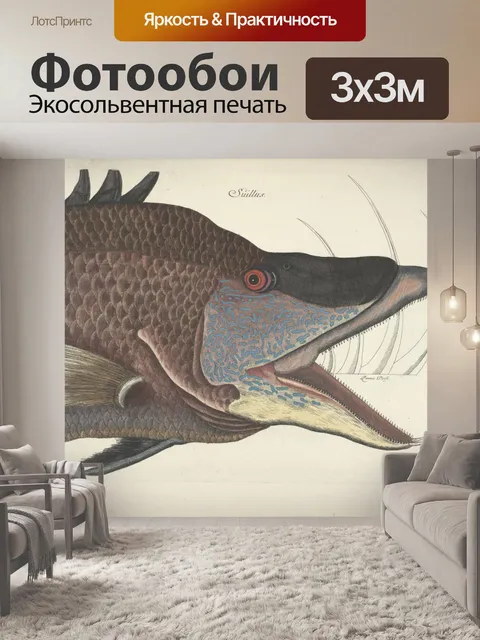 Фотообои Винтажное искусство рыбы
