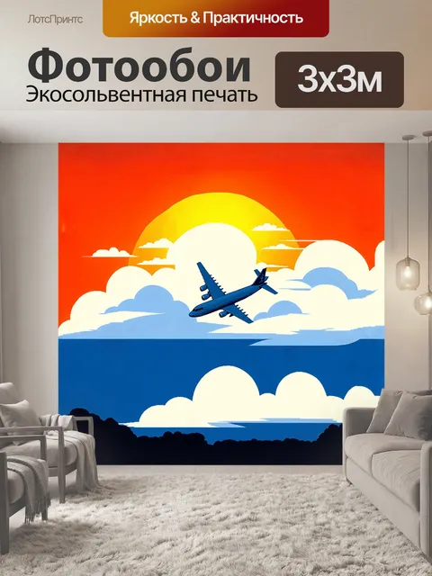 Фотообои минималистическое изображение самолета