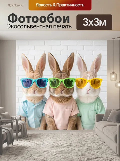 Фотообои Три зайца в солнечных очках