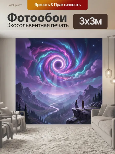 Фотообои Космический портал над горами