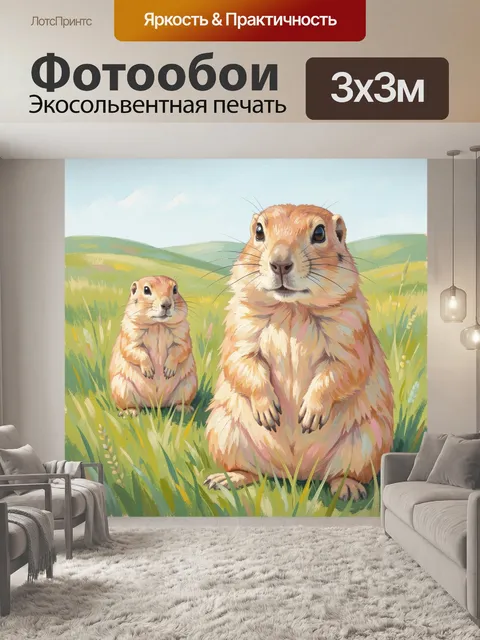 Фотообои Два суслика в траве
