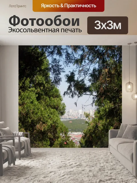 Фотообои Город сквозь деревья