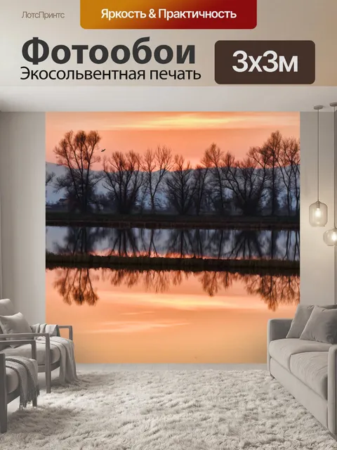 Фотообои Водно-болотные угодья на закате