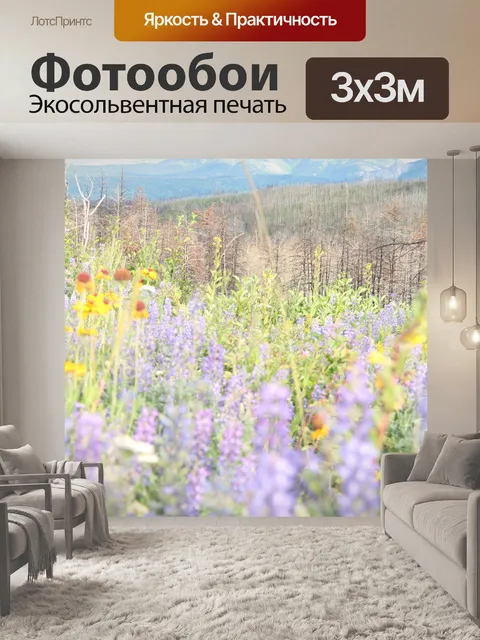 Фотообои Дикие цветы луг