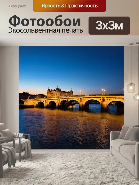 Фотообои уникальный взгляд на дворцовый мост в момент его открытия для прохода кораблей