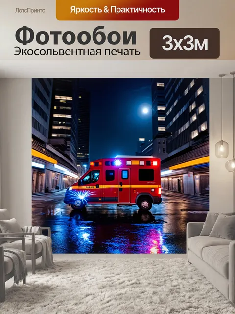 Фотообои ночной город, освещённый неоном