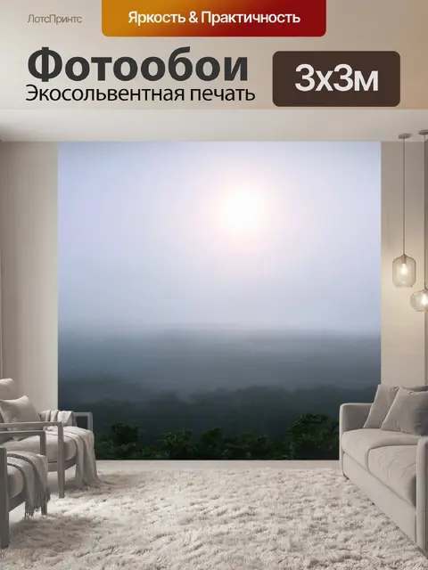 Фотообои туман в стиле двойная экспозиция, открывающие новые горизонты через пелену тумана