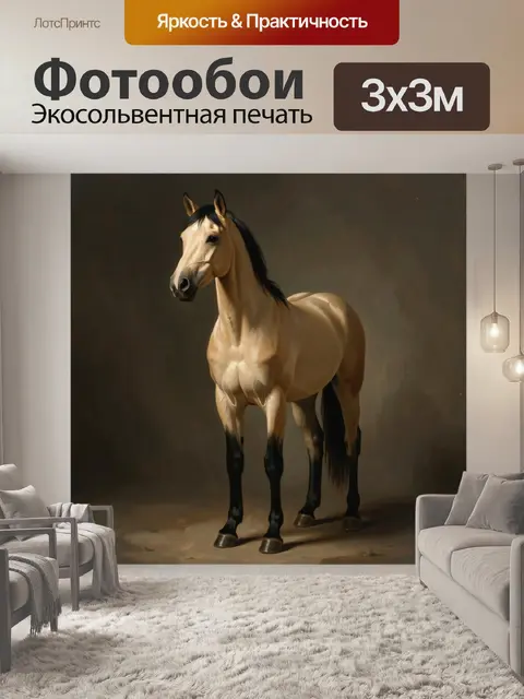 Фотообои Лошадь на тёмном фоне