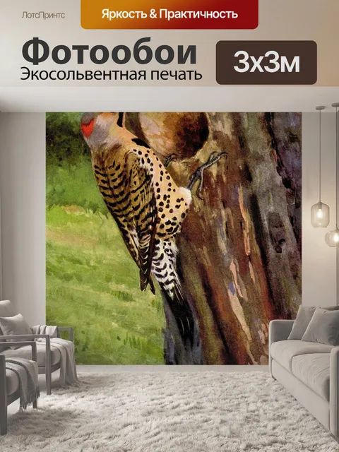 Фотообои Мерцание Винтаж Птица Иллюстрация