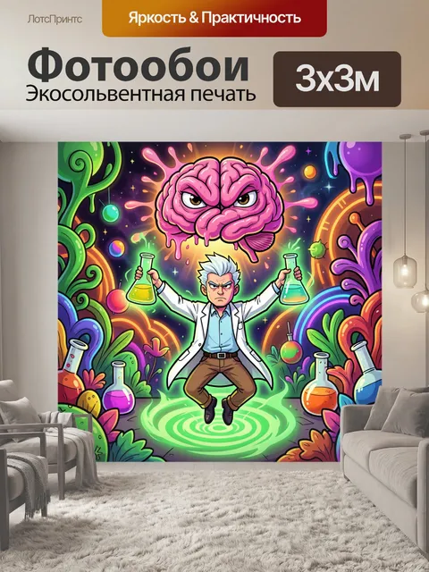 Фотообои Безумный ученый и мозг