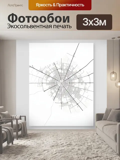 Фотообои Радиальная схема городских улиц