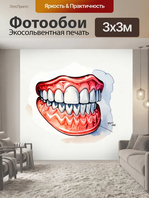 Фотообои создайте глубокий и детализированный фоновый рисунок диаграммы зубов