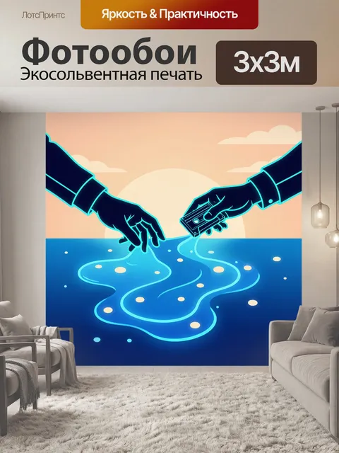 Фотообои Ладони и аудиокассета
