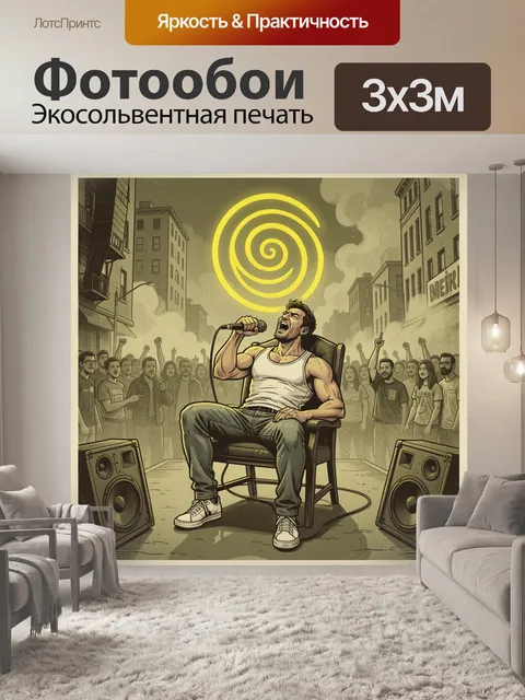 Фотообои Уличный певец на сцене