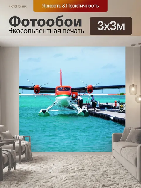 Фотообои Море самолет