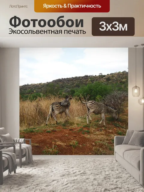 Фотообои зебра пытается поцарапать