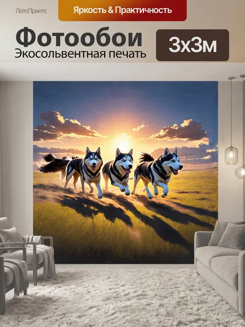 Фотообои на фоне живописного заката