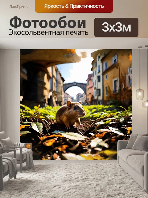 Фотообои подземный мир крота, играющего в прольющемся солнечном свете сквозь листву